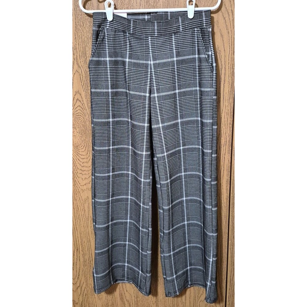 Serra Women's Black & White Ponte Pants Elastic Waist Pockets Size S NWT
